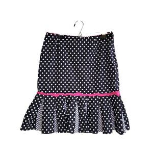 Y2K Acorn brand black and white polka dot cotton skirt with pink details